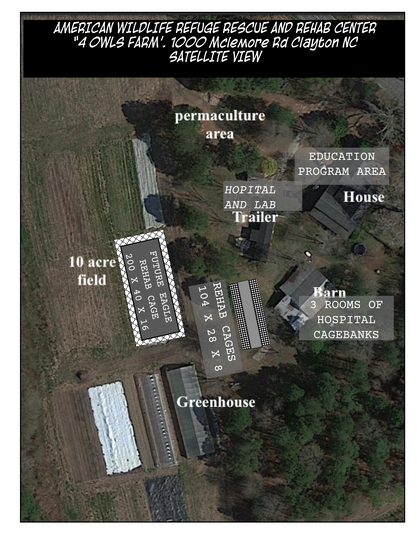 Satellite photo and diagram  4 owls farm 
